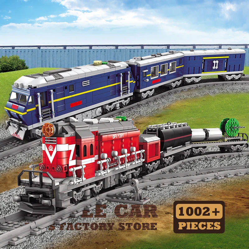 High-tech City Power Train Blocks Toys Track Moving Locomotive Model Building Kit Railway Cars MOC Bricks Friend Christmas Gifts