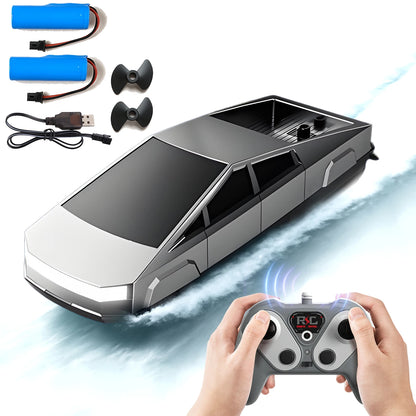Cyberpunk High-Speed RC Boat 2.4GHz Waterproof Dual Motor Rechargeable Battery for Pools Lakes Boys Kids Adults Birthday Gift