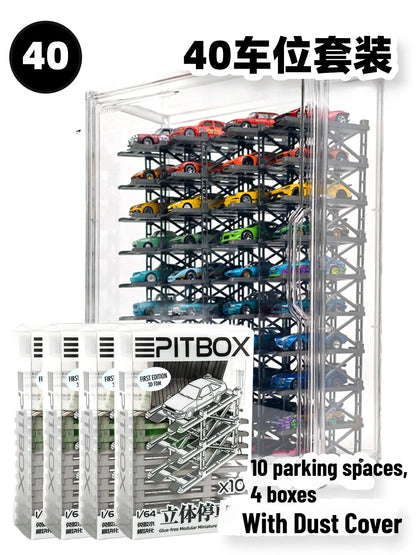Diorama 1/64 Modular Multi-Storey Parking Lot Rack Model Car Display Storage Cabinet Models