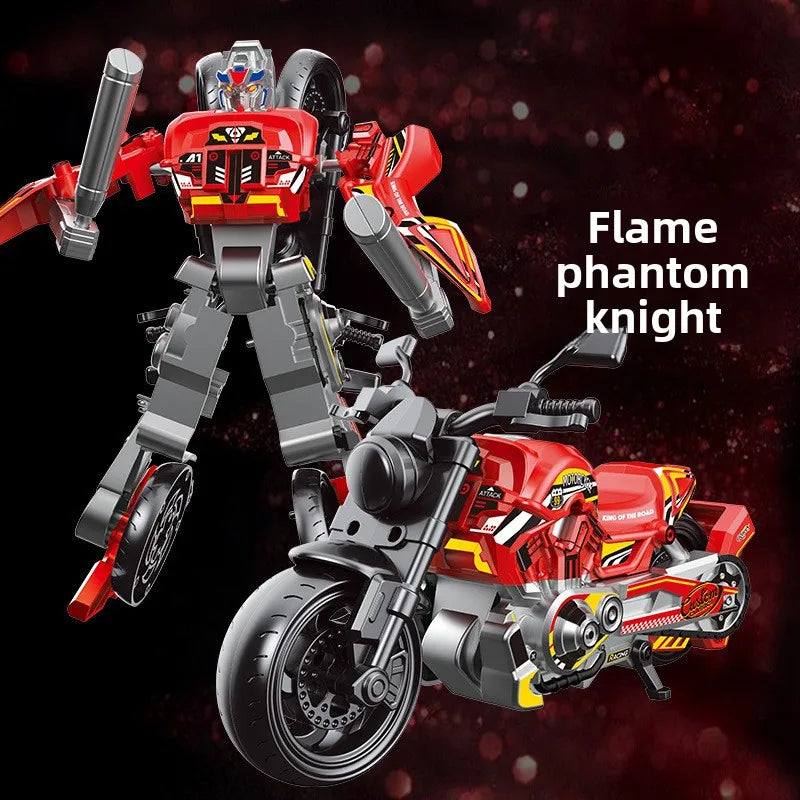 Deformed Motorcycle Robot Model Toy Educational DIY Bimorph Transformation Robot Gift