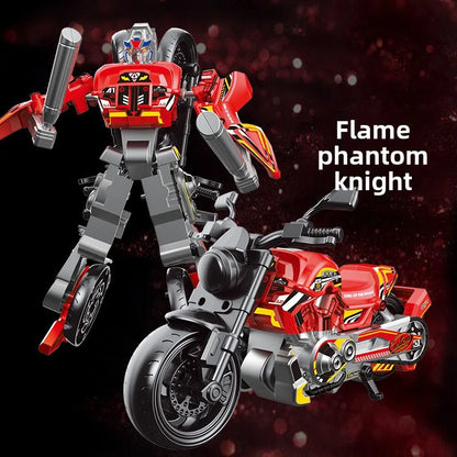 Deformed Motorcycle Robot Model Toy Educational DIY Bimorph Transformation Robot Gift