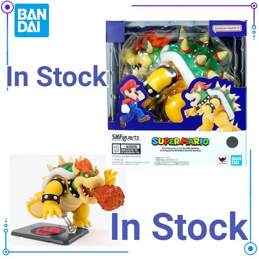 In Stock Bandai SHF Anime Super Mario Bowser Action Figure Desktop Decoration Model Toy Figure Anime Character Collection