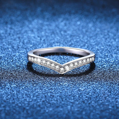Pass Diamond Tester Pen Moissanite Ring Full Moissanites Around for Women S925 Silver Wedding Diamonds Band Stackable Ring