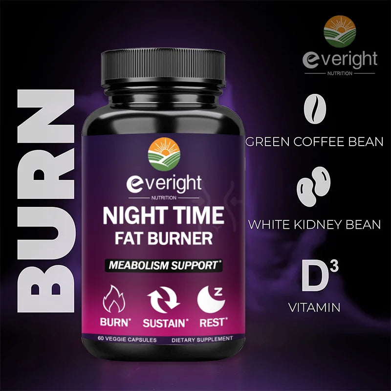 Night Fat Burner - Boost Metabolism, Improve Sleep & Curb Cravings for Effective Weight Loss (Men & Women)