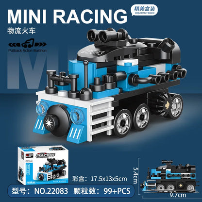 Racing Car Bus Engineering Vehicle Ambulance Pull Back Model Building Blocks Brick Toys Children Boys Compatible With Lego