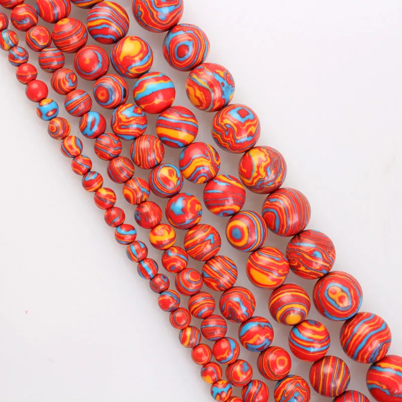 Natural Stone Beads Blue Malachite 8mm Polished Round Smooth Gemstone Beads for Jewelry Making 15 Inch