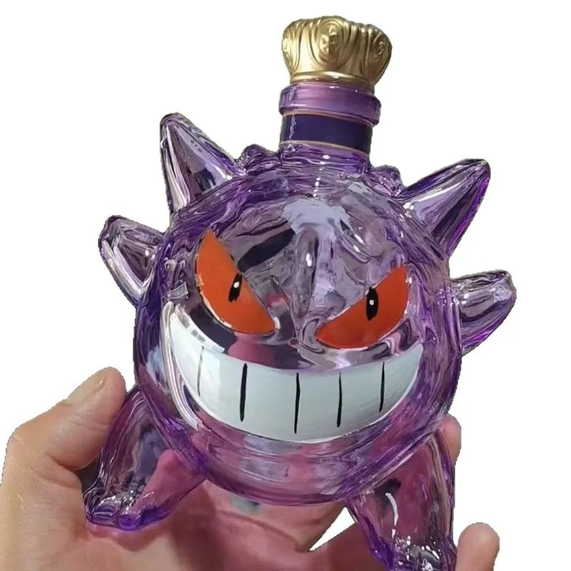 Empty Gengar Crown Royal Whiskey Glass Bottle Cup Portable Handheld Photography Prop Holiday Gift for Collectors