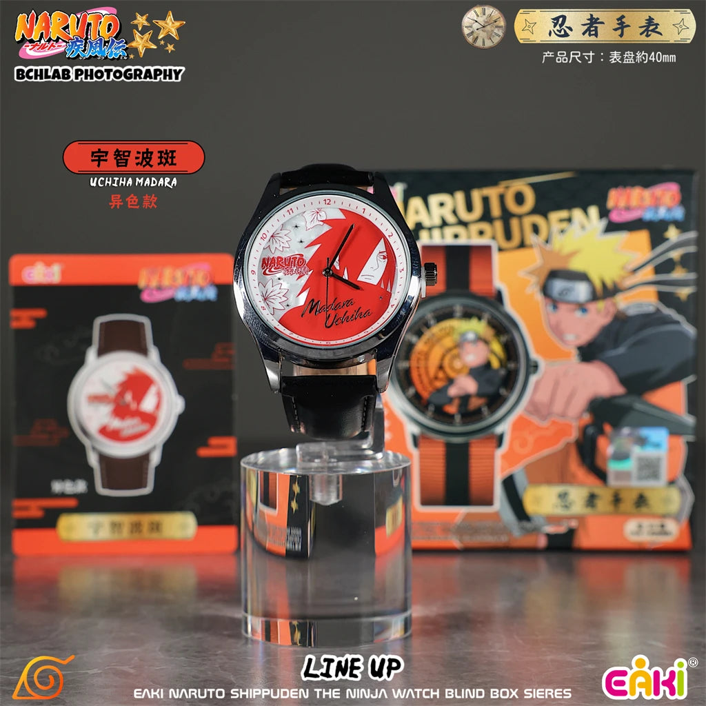 EAKI Hot Original In Stock Naruto Shippuden Kakashi Sasuke Madara Watch Blind Box Anime Figure Trendy Watch Toys Boys Gifts
