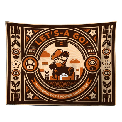 Mario Brothers Anime Tapestry Japanese Retro Style Bedroom Decor Background Cloth for Room Decoration