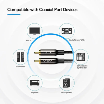 Subwoofer Cables Digital Coaxial Audio Cable HiFi 5.1 SPDIF RCA Male To Male Stereo Audio Cord for Home Theater HD TV Amp