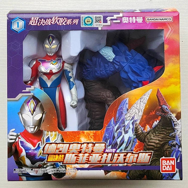 Bandai Original Ultraman TrigaTiga Galaxy Dynasel Vin Super Showdown Monster Golbadada Set Box Soft Plastic Doll Children's Gift