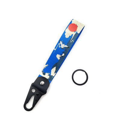 Hokkaido Car Keychain Textile JDM Key Ring Buckle Lanyard Kanagawa Surf Decoration For Honda Mitsubishi Subaru Auto Accessories