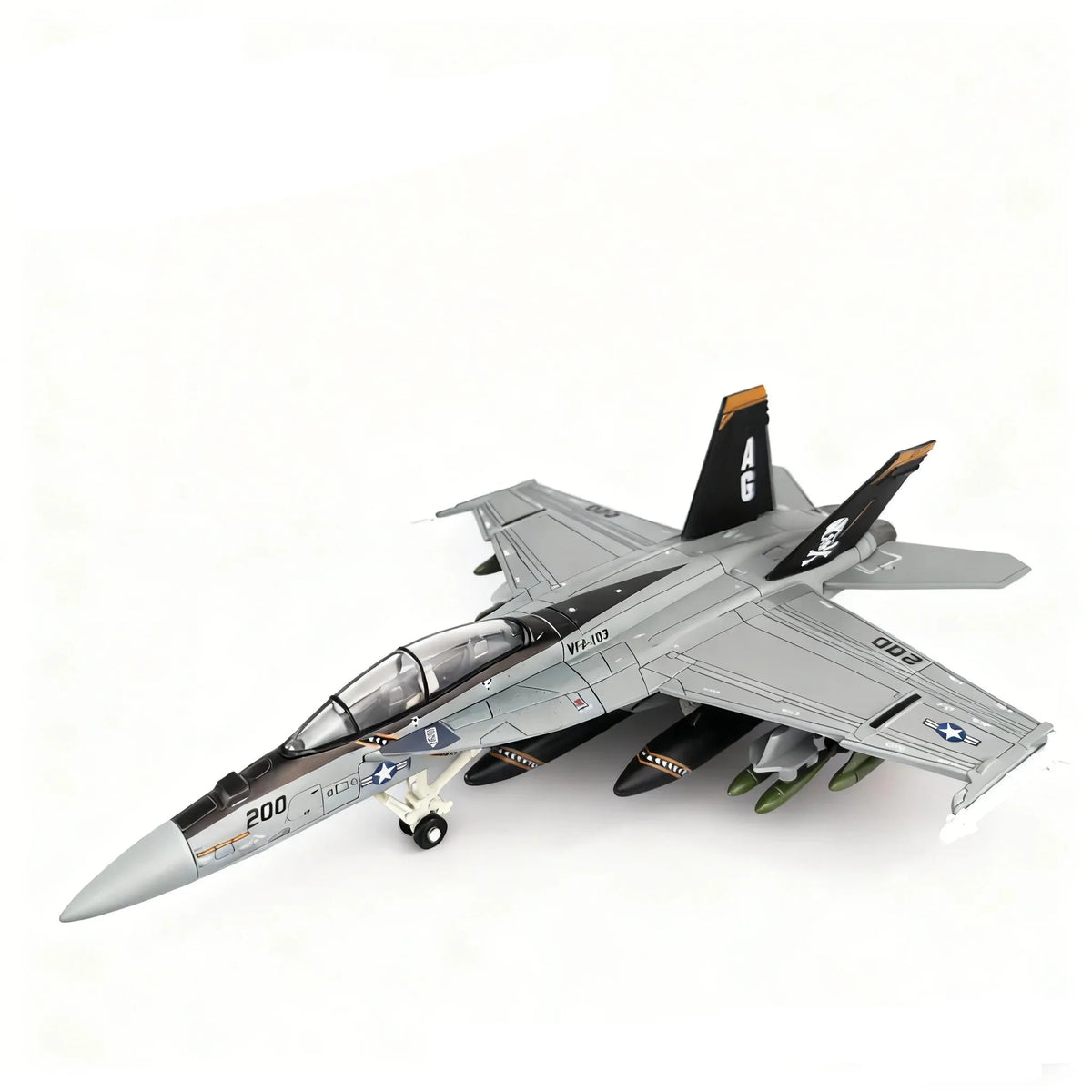 1:72 Scale Replica F18 F-18 VF103 Grumman Tomcat Super Hornet F/A-18F Pirate Flag Fighter US Navy Plane Military Model Toys Kids