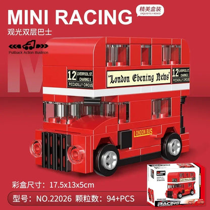 Racing Car Bus Engineering Vehicle Ambulance Pull Back Model Building Blocks Brick Toys Children Boys Compatible With Lego