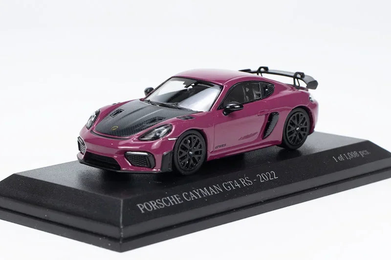 Minichamps 1:64 Cayman GT4 RS simulation limited alloy car model, children's birthday toys gift trendy accessories.