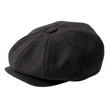 JANGOUL Newsboy Caps News Fashion Men Wool Blend Flat Cap 8 Pane Hat Driving Hats with Button Front Gatsby Cap for Male