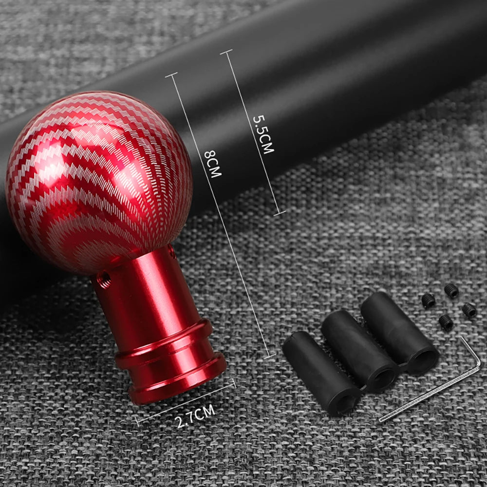 Mahogany Wood Grain Carbon Fibre Gear Shifter Knob Car Interior Manual/Automatic Transmission Universal Auto Gear Lever