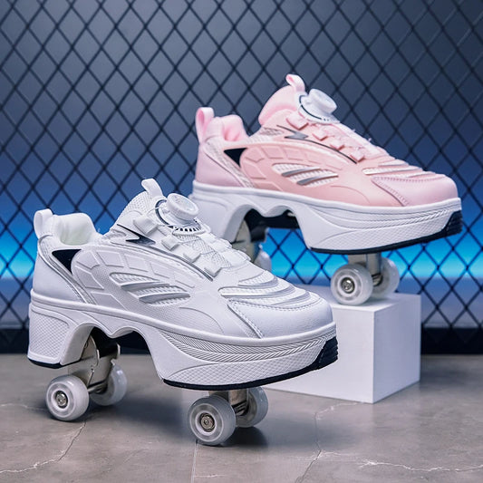 2026 New Big Four-wheeled Roller Skates Four-wheeled Retractable Teenagers Roller Skates Waterproof Roller Skates Kids Gifts