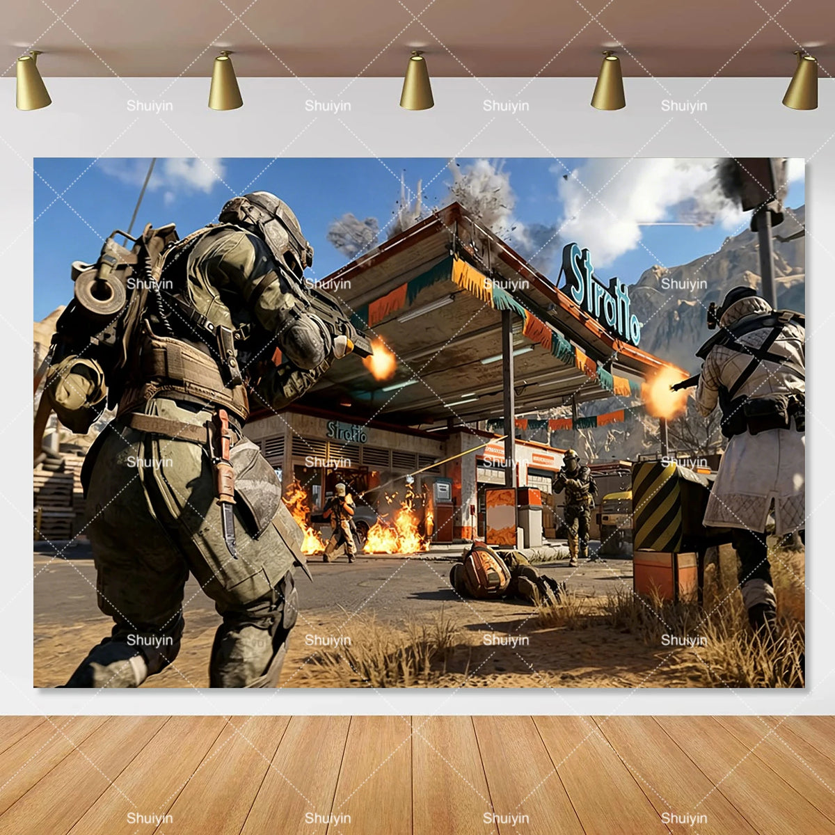 Call of Duty Theme Backdrop Kids Birthday Decorations Party Supplies Banner Poster Stimulating Game Boys Favor Gifts Photo Props