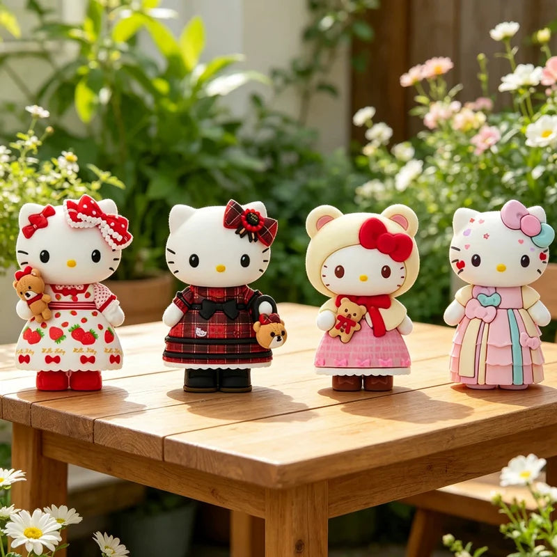 Cute Kt Cat  Elegant Socialite Series Blind Box Kawaii Collectible Action Figure Desktop Decoration Holiday Gifts For Friends