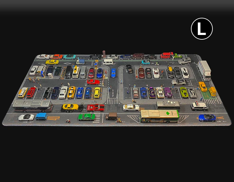 80CM 1:64 Scale Model Car Scene Mat Large Parking Lot Mat for Diecast Vehicle Scene Display Toy Mouse Pad Scene Show Toy