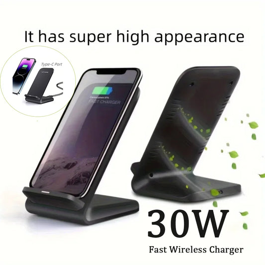 30W Fast Wireless Charger Stand Pad for iPhone 17 16 15 14 13 -11/XR, Samsung Galaxy S25/S26/S21/S20, Xiaomi 17 15 14, Huawei