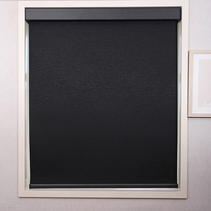 SmartMatters Blackout Roller Shades for Windows Cordless Motorized Blinds, Bedroom, Tuya Zigbee Alexa Google Matter Compatible