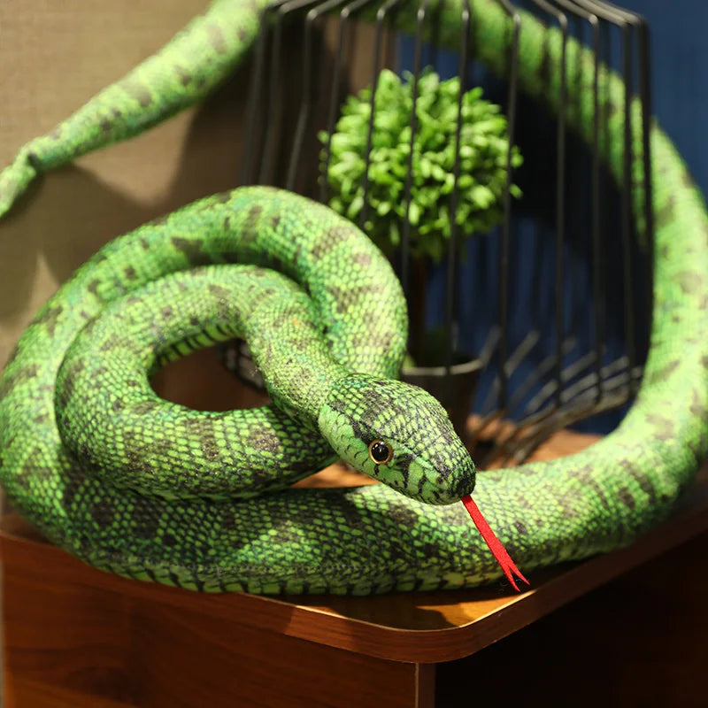 110-300cm Cute Snake Plush Toy Realistic Python Boa Cobra Soft Stuffed Animal Snake Halloween Decoration Boyfriend Birthday Gift