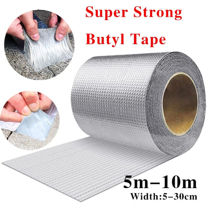 Waterproof Tape High Temperature Resistance Aluminum Foil Thicken Butyl Tape Wall Pool Roof Crack Duct Repair Sealed Self Tape
