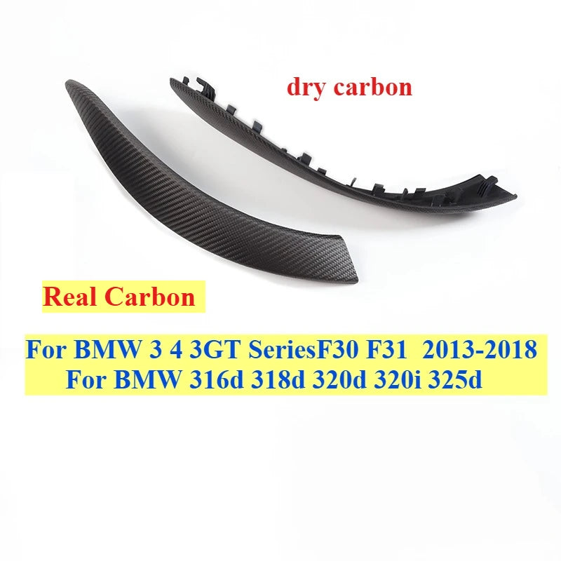 Real Carbon F30 F80 F31 Set Interior Door Pull Handle Outer Cover Trim For BMW 3 4 Series M3 M4 F32 F33 F34 F35 F36 Shift Base