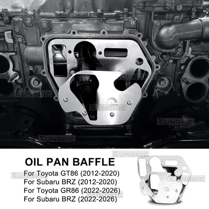 For Subaru BRZ ZC6 ZD8 Toyota GT86 GR86 ZN6 ZN8 2012-2026 Engine Oil Pan Baffle Plate Racing Protective Kit Stainless Steel