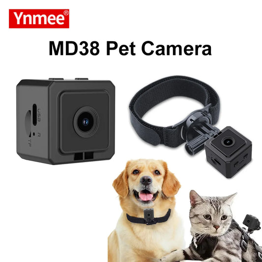 Ynmee MD38 Pet Camera Magnetic Pocket Camera Sports DV Smart Wearable Mini Body Cam Collar Wireless  Dog Cat Walking Recorder