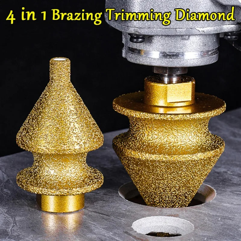 4in1 Brazing Edge Trimming Diamond Chamfering Machine Angle Grinder Ceramic Tile Marble Hole Drilling Diamond Chamfering Machine