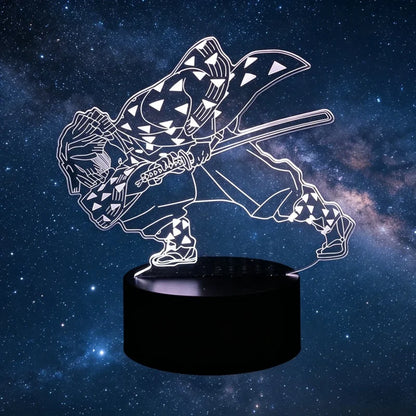 Anime Demon Slayer 3D Illusion Lamp Tanjiro Nezuko Kamado LED Night Light for Demon Slayer Fans Bedroom Decoration Birthday Gift