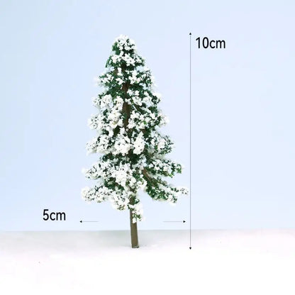 Xmas Christmas Decoration 5 Sizes Of Mini Snow Pine Model Scenery Trees For Winter Ornaments Crafts Home