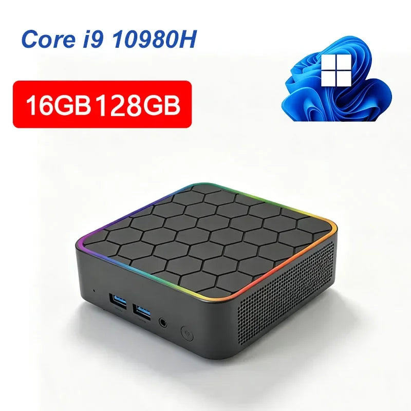Intel Core I9 10980HK Windows 11 Pro Portable Pc Computer 32GB RAM 1/2TB SSD WIFI 6 BT5.2 4K 60Hz HD Mini Gaming Office Study Pc