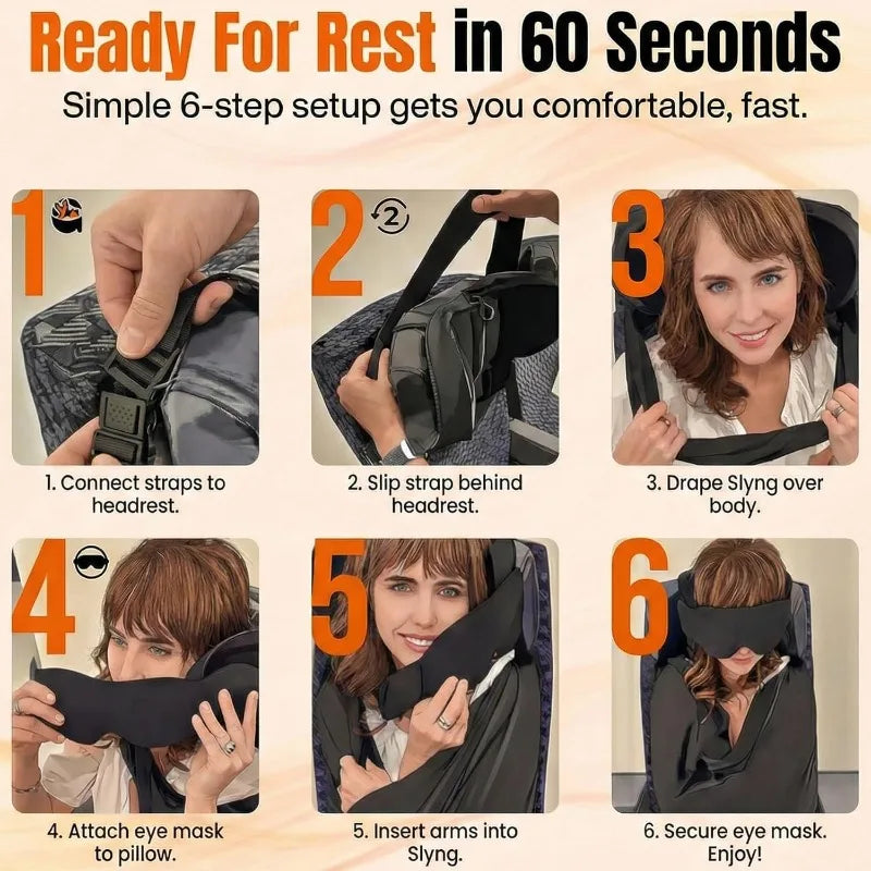 3-in-1 Adjustable EyeMask Airplane Sleep Support System Travel Pillow Multi-Use Office And Home Comfortable Pillow for Traveling