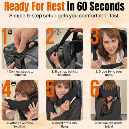 3-in-1 Adjustable EyeMask Airplane Sleep Support System Travel Pillow Multi-Use Office And Home Comfortable Pillow for Traveling