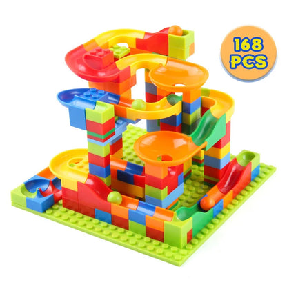 Building block rolling ball slide children's playground puzzle assembly parent-child interactive track building block toys