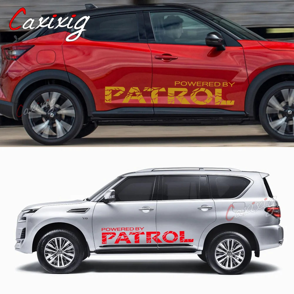 2PCS Car Door Side Sport Stickers For Nissan Patrol y60 y61 y62 Auto Body Decoration Vinyl Film Decal DIY Accessories