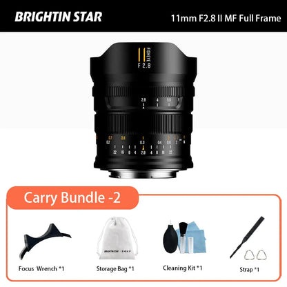 Brightin Star 11mm F2.8 II Markii Full Frame 182 Ultra Wide Angle Fisheye MF Manual Lens for Sony E Nikon Z Canon EOS R Sigma L
