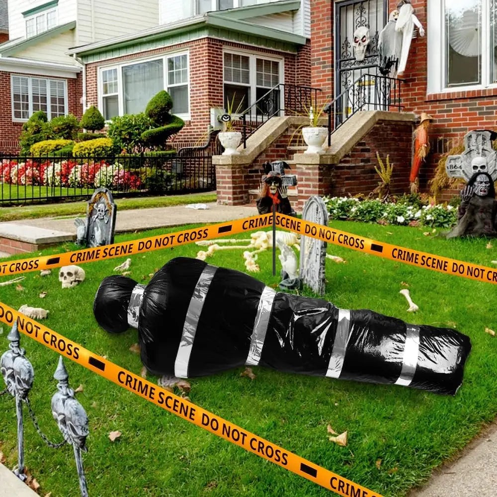 1 set Halloween Hanging Dead Props Decorations Scary Inflatable Fake Corpse Bag Halloween Bloody Victim Dead Body