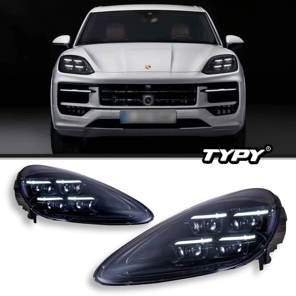 Car Lights For Porsche Cayenne Headlights 2011-2017 958 LED Laser Matrix Head Lamps Upgrade 2024 Style