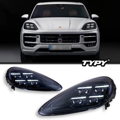 Car Lights For Porsche Cayenne Headlights 2011-2017 958 LED Laser Matrix Head Lamps Upgrade 2024 Style