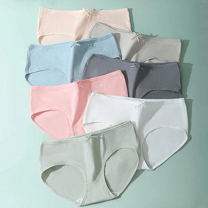 7PCS Women Disposable Panties White Briefs Breathable Cotton Underwear Soft Cute Girls Pantys Solid Underpants Female Lingerie