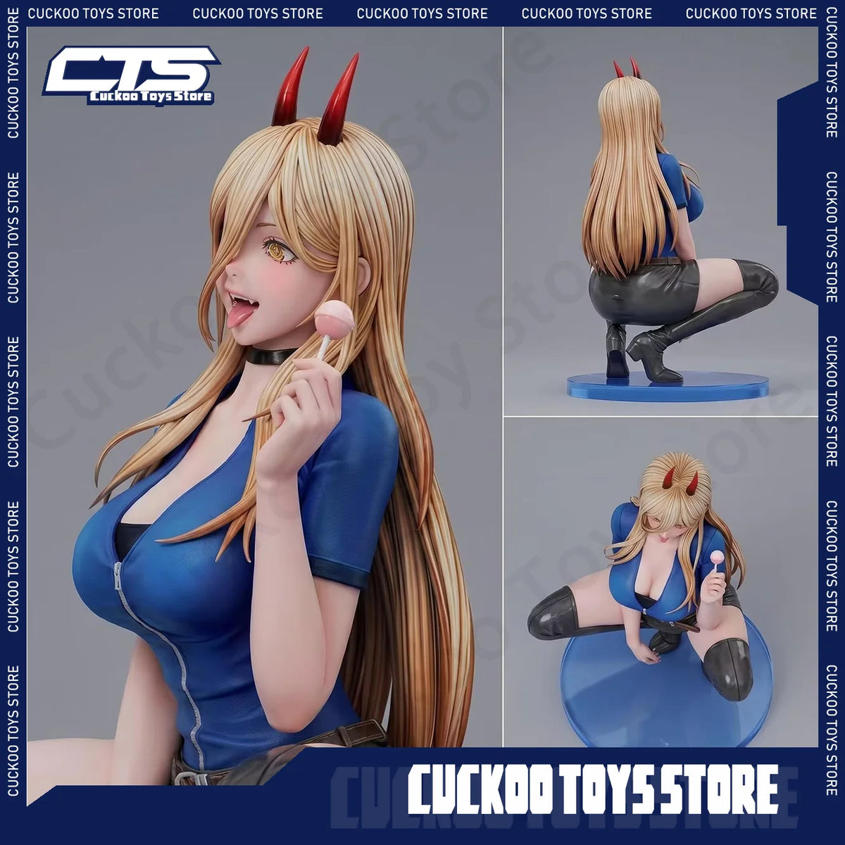 New Chainsaw Man Power Figure, Blood Fiend Statue Sexy Temptation Movable PVC Figure Anime Girl Favorite Table Model Toy Gift