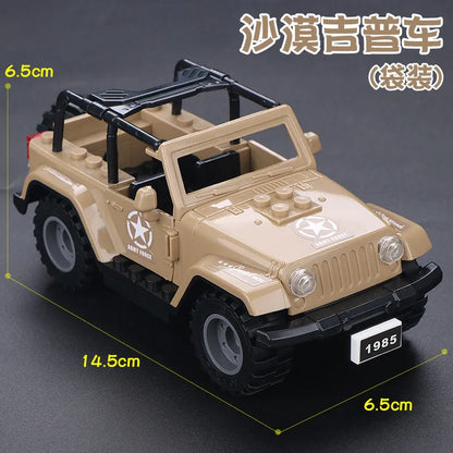 World War II TBS Commandos Military Hammer Armored Vehicle Building Block Kit Military Soldiers Transport Chariot Model Toy Gift