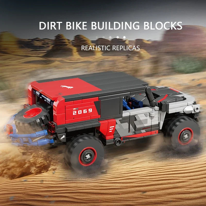438PCS Off Road Rally Car Building Blocks City SUV Racing Vehicle Model MOC Bricks Educational Puzzle DIY Toys Holiday Gifts