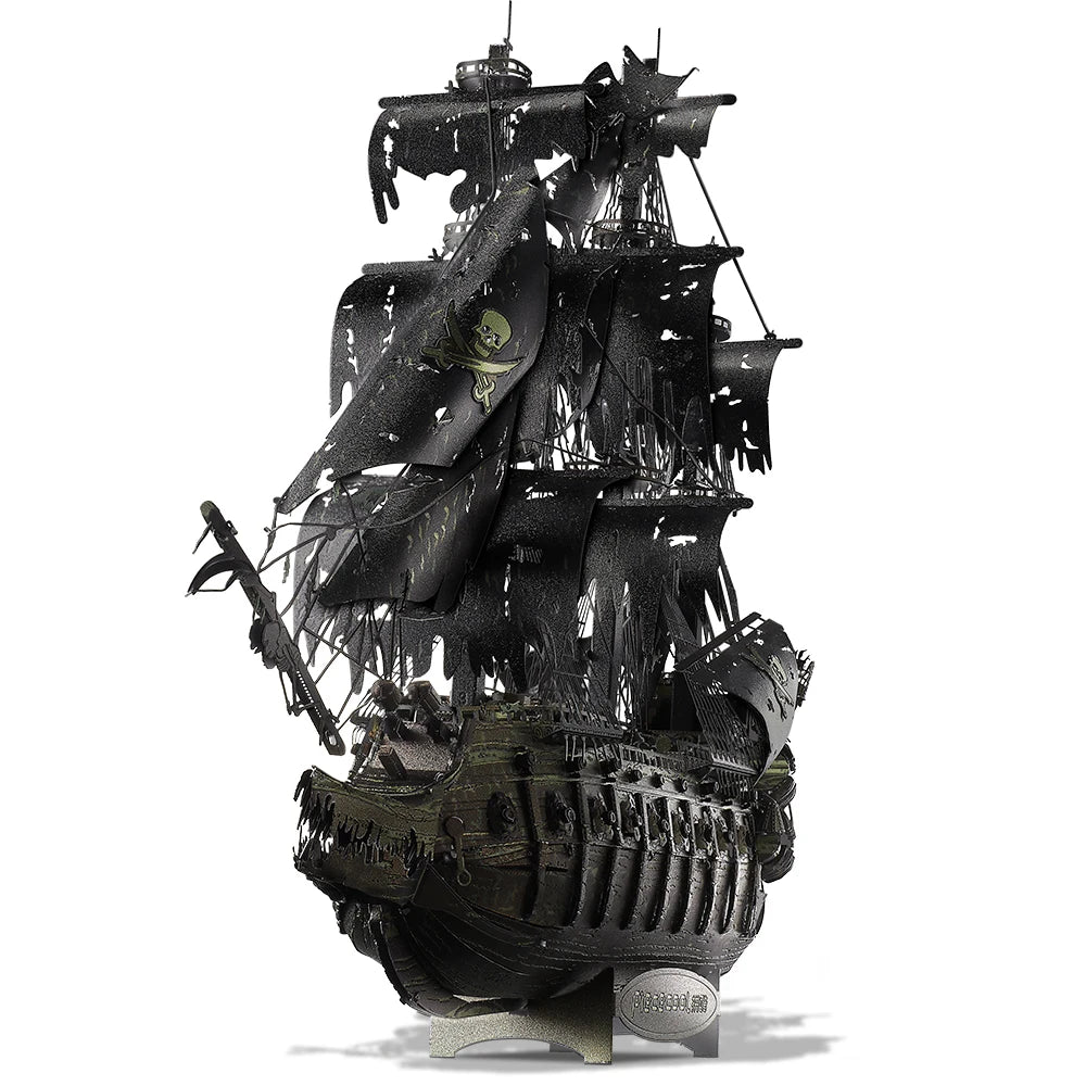 Piececool Metal 3D Puzzles for Adults The Flying Dutchman Pirate Ship Model Kits, 3D Watercraft Model Building Kit Birthday Gift