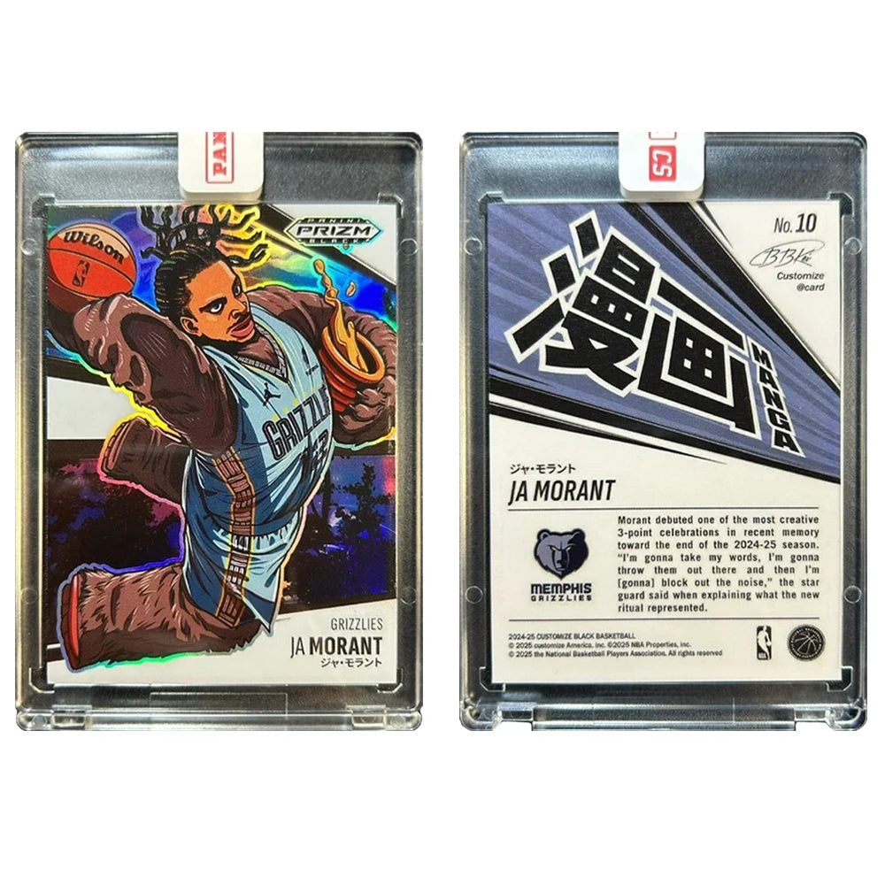 PANINI DIY manga homemade Curry James Doncic Durant Wembanyama Jokic Edwards Morant Textured Rainbow Sparkle Collectible Card